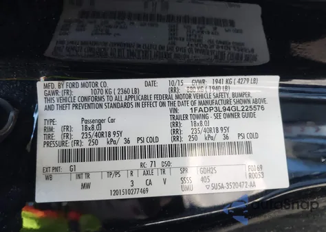 2016 Ford Focus St z USA, uszkodzony, nr VIN 1FADP3L94GL225576